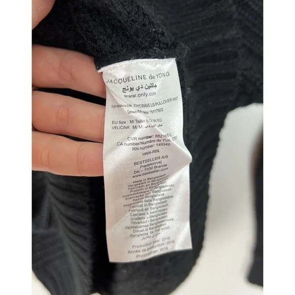 Jacqueline de Young Black Joycrave Long Sleeve Pullover Size Medium Acrylic Wms - Picture 5 of 6